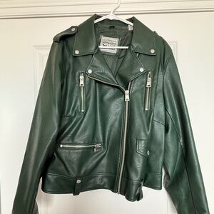 Levi’s Faux Leather Green Motorcycle Jacket - Plus Size